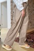 Made in Italy Runa Leather Look Tapered Barrel Pant Clay